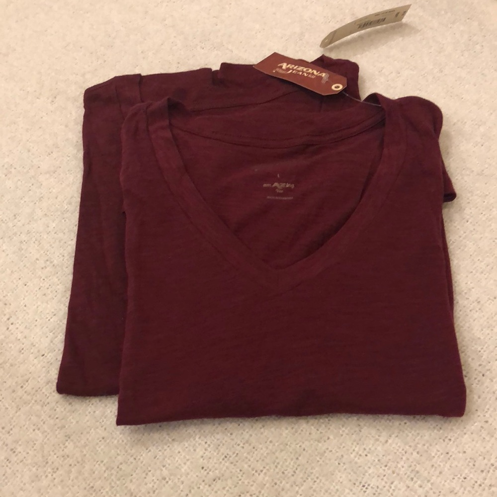 Arizona V-neck t-shirt Deep Ruby Size Juniors Large